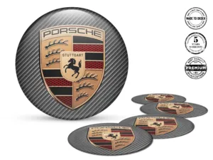 Porsche Domed Emblem Design Resin Wheel Logos